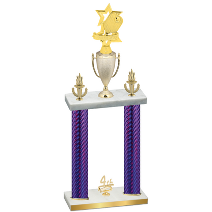 Double Purple Carbon Fiber Fourth Place Pickleball Trophy
