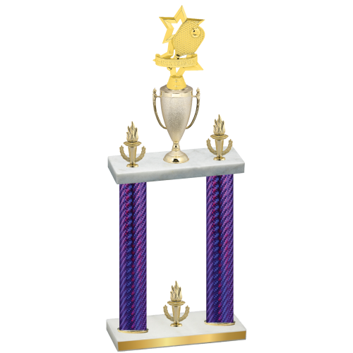 Double Purple Carbon Fiber Victory Pickleball Trophy