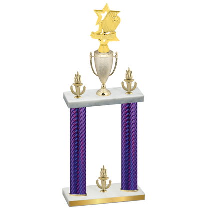Double Purple Carbon Fiber Victory Pickleball Trophy