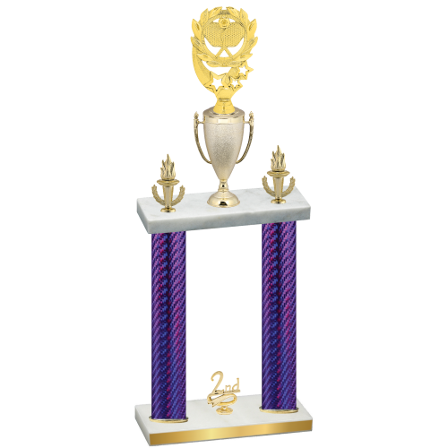 Double Purple Carbon Fiber Second Place Pickleball Trophy