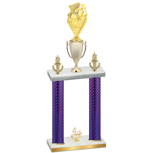 Double Purple Carbon Fiber Fourth Place Pickleball Trophy