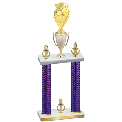 Double Purple Carbon Fiber Victory Pickleball Trophy
