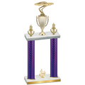 Double Purple Carbon Fiber Fourth Place Cars Trophy