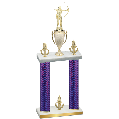Double Purple Carbon Fiber Victory Archery Trophy
