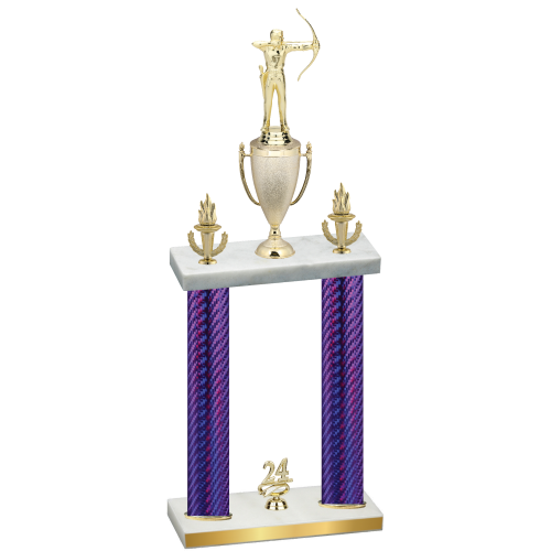Double Purple Carbon Fiber Year Archery Trophy