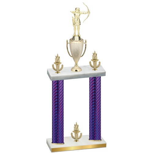 Double Purple Carbon Fiber Victory Archery Trophy