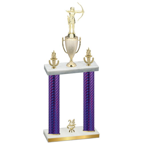 Double Purple Carbon Fiber Year Archery Trophy