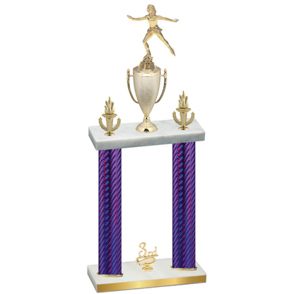 Double Purple Carbon Fiber Third Place Skater Trophy