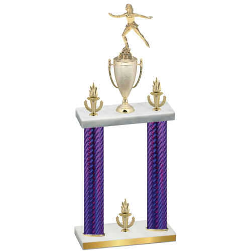 Double Purple Carbon Fiber Victory Skater Trophy