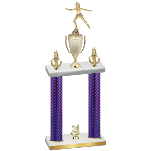 Double Purple Carbon Fiber Year Skater Trophy