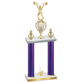 Double Purple Carbon Fiber First Place Weights Trophy