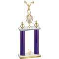 Double Purple Carbon Fiber Third Place Weights Trophy