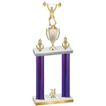 Double Purple Carbon Fiber Year Weights Trophy