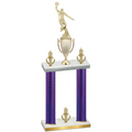 Double Purple Carbon Fiber Victory Basketball Trophy