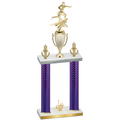 Double Purple Carbon Fiber First Place Flag Football Trophy