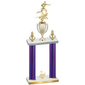 Double Purple Carbon Fiber Second Place Flag Football Trophy