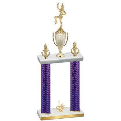 Double Purple Carbon Fiber First Place Majorette Trophy