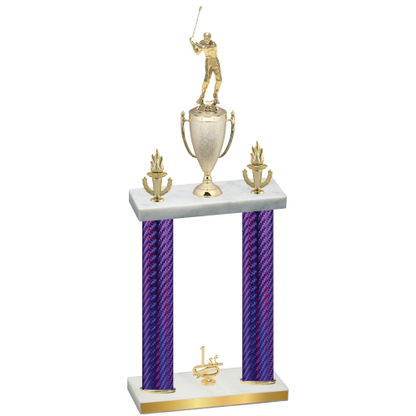 Double Purple Carbon Fiber First Place Golf Trophy