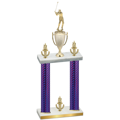 Double Purple Carbon Fiber Victory Golf Trophy