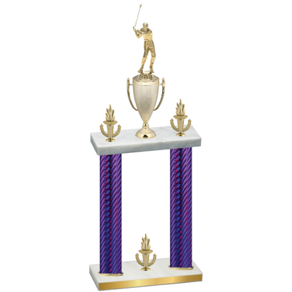 Double Purple Carbon Fiber Victory Golf Trophy