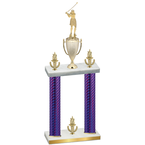 Double Purple Carbon Fiber Victory Golf Trophy