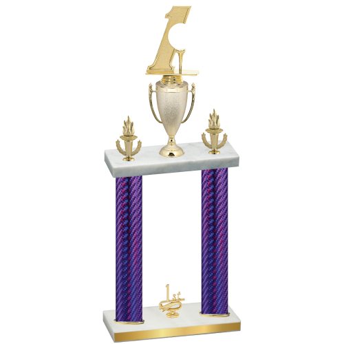 Double Purple Carbon Fiber First Place Golf Trophy