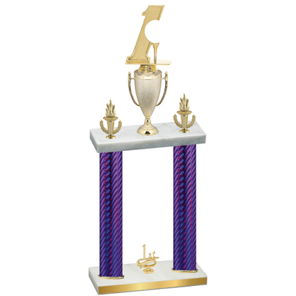 Double Purple Carbon Fiber First Place Golf Trophy
