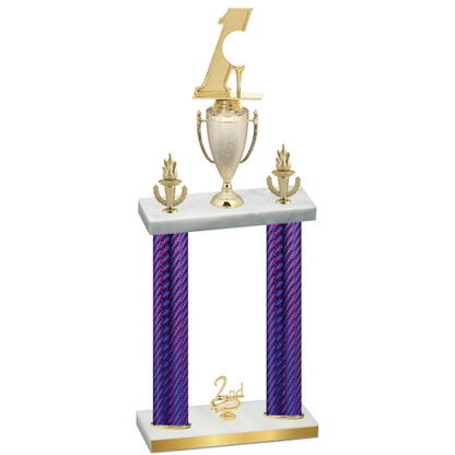 Double Purple Carbon Fiber Second Place Golf Trophy