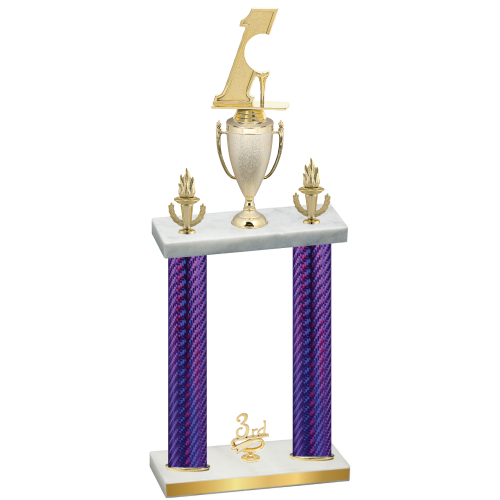 Double Purple Carbon Fiber Third Place Golf Trophy
