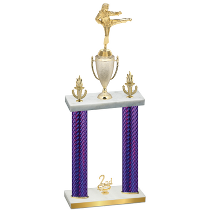 Double Purple Carbon Fiber Second Place Karate Trophy