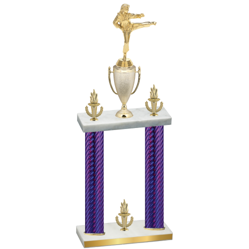 Double Purple Carbon Fiber Victory Karate Trophy