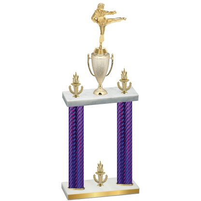 Double Purple Carbon Fiber Victory Karate Trophy