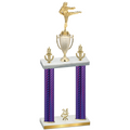 Double Purple Carbon Fiber Year Karate Trophy