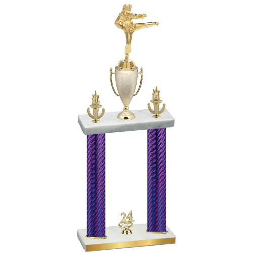 Double Purple Carbon Fiber Year Karate Trophy