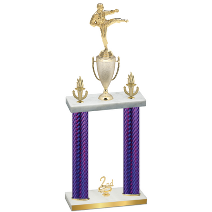 Double Purple Carbon Fiber Second Place Karate Trophy