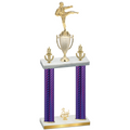 Double Purple Carbon Fiber Third Place Karate Trophy