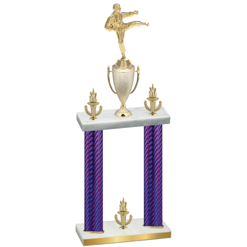 Double Purple Carbon Fiber Victory Karate Trophy