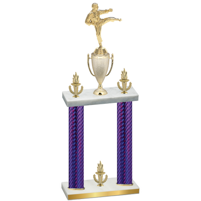 Double Purple Carbon Fiber Victory Karate Trophy