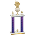 Double Purple Carbon Fiber Year Baseball Trophy