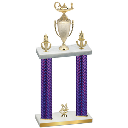 Double Purple Carbon Fiber Year Academics Trophy