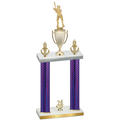 Double Purple Carbon Fiber Year Baseball Trophy