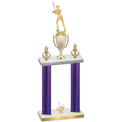 Double Purple Carbon Fiber First Place Softball Trophy