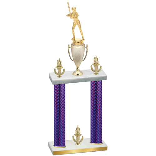 Double Purple Carbon Fiber Victory Softball Trophy