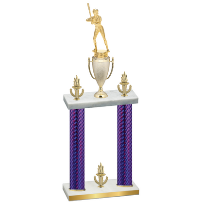 Double Purple Carbon Fiber Victory Softball Trophy