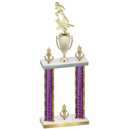 Double Purple Glacier Victory Football Trophy