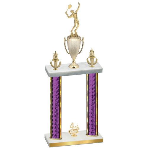 Double Purple Glacier Fourth Place Tennis Trophy