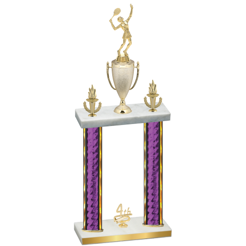 Double Purple Glacier Fourth Place Tennis Trophy