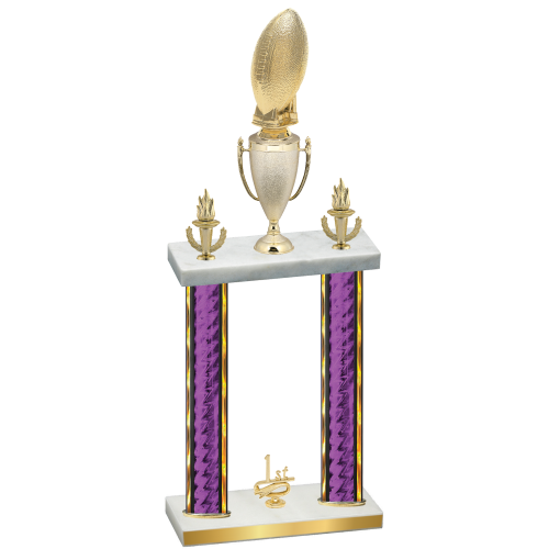 Double Purple Glacier First Place Football Trophy