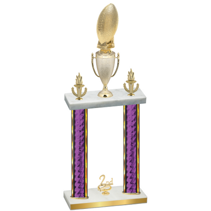 Double Purple Glacier Second Place Football Trophy