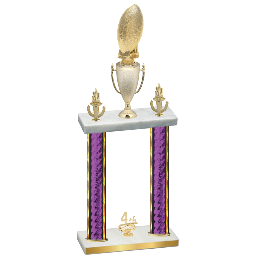 Double Purple Glacier Fourth Place Football Trophy